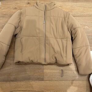 Women's Tan Puffer Jacket